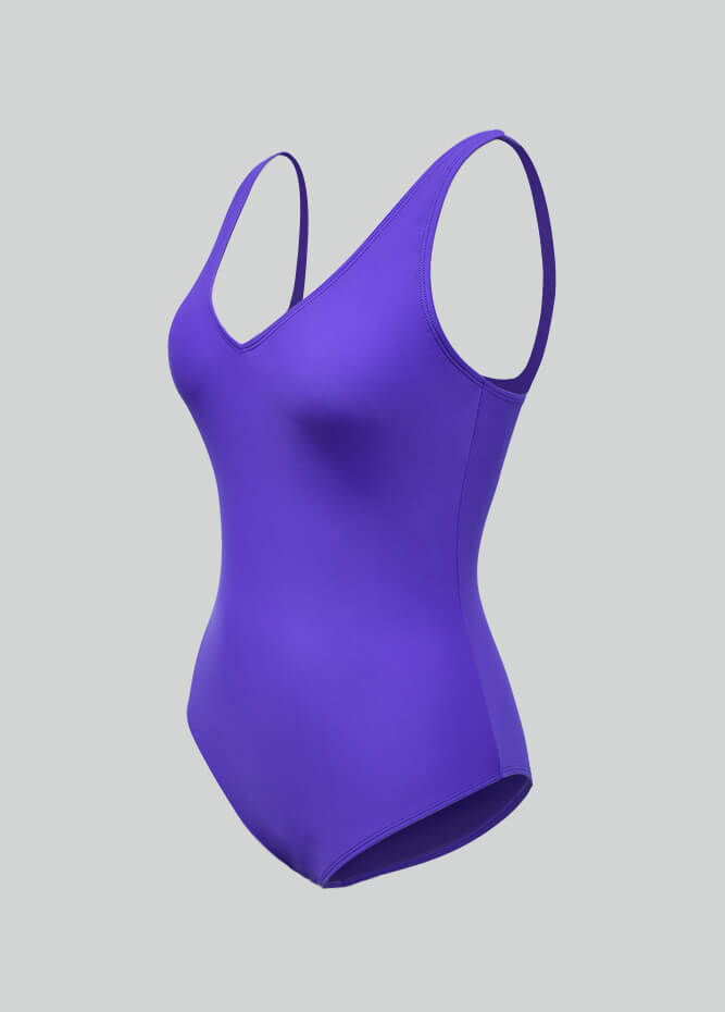 Womens V-Neck Back Straps Spandex Leotards