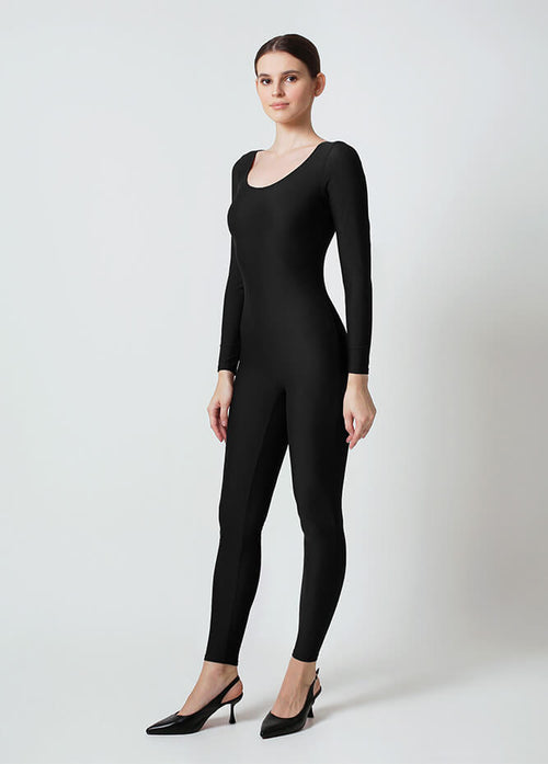 Womens Long Sleeve Scoop Neck Unitard