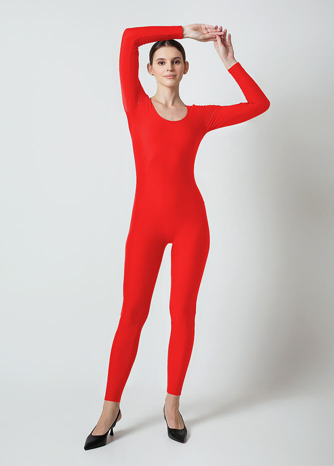 Womens Long Sleeve Scoop Neck Unitard