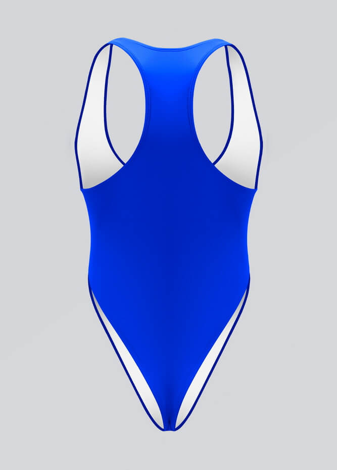 Mens Wide Neck Racerback Thong Sporty Bodysuit