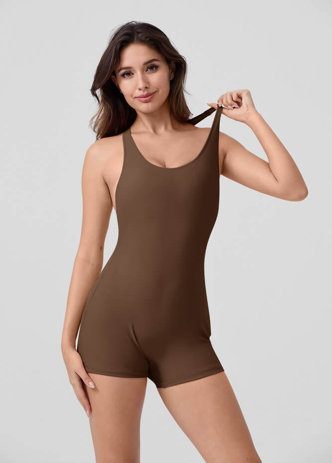 Fitness Workout Spandex Romper Bodysuit