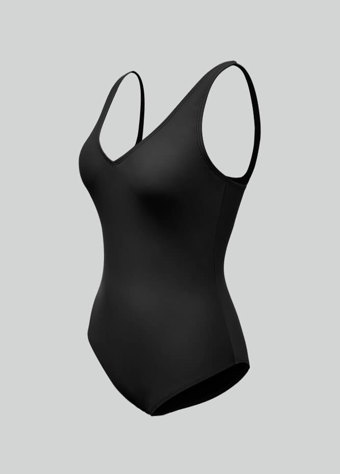 Womens V-Neck Back Straps Spandex Leotards