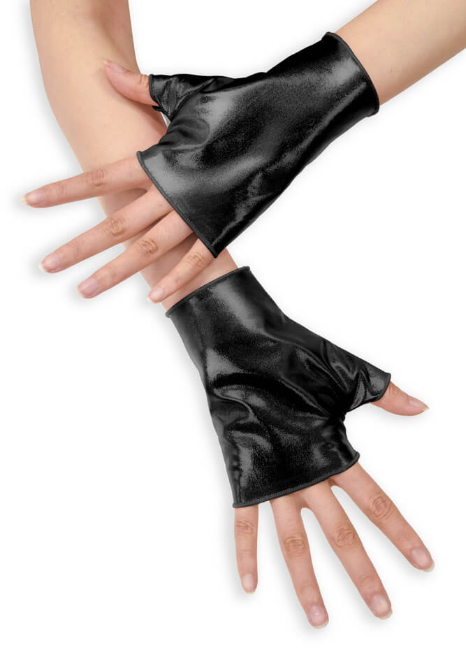 Shiny Metallic Fingerless Gloves