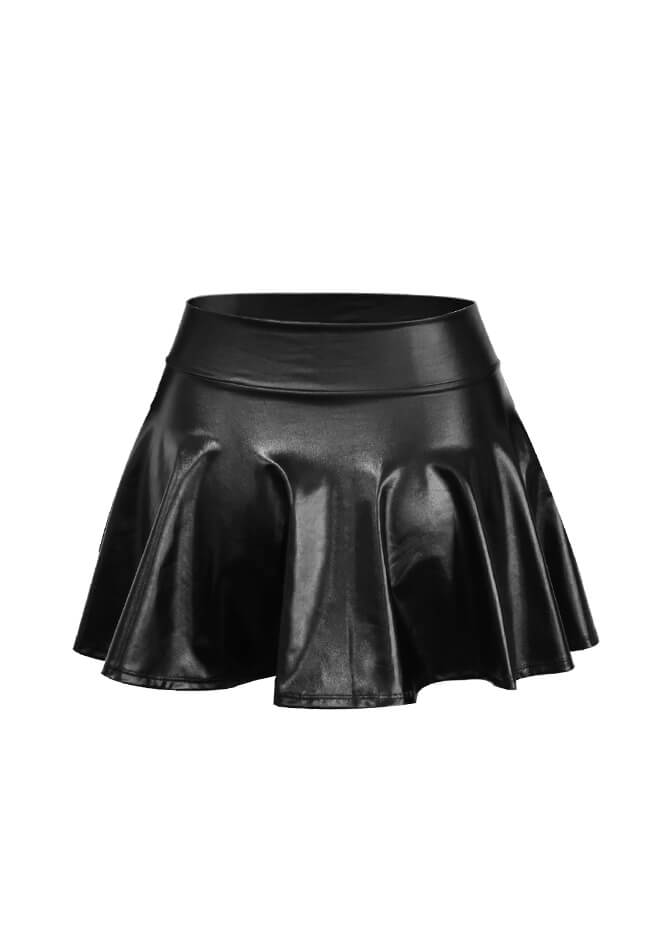 Sexy Low Waist A Line Mini Leather Skater Skirt For Women Black Short Leather  Skater Skirts For Parties And Clubs 210412 From Mu01, $15.42