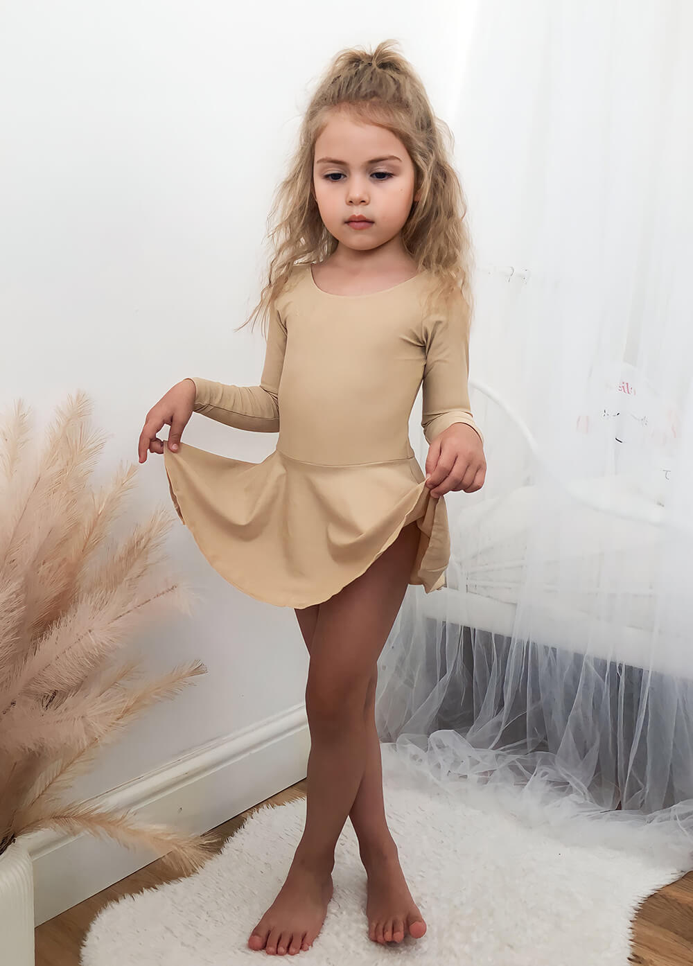 Speerise Long Sleeve Ballet Dance Leotard with Skirt