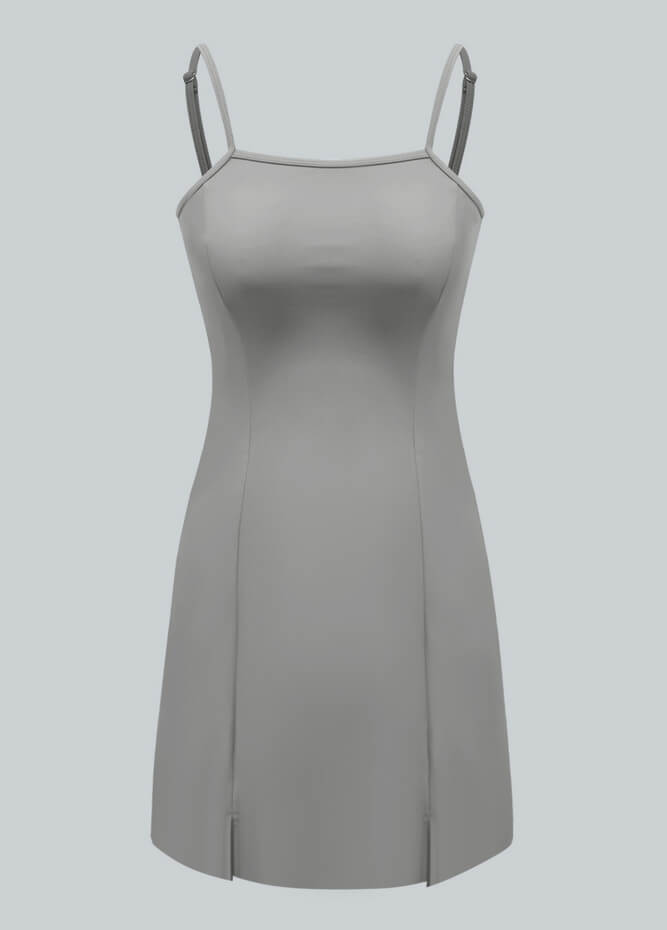 Adjustable Spaghetti Strap Mini Dress With Detached Shorts
