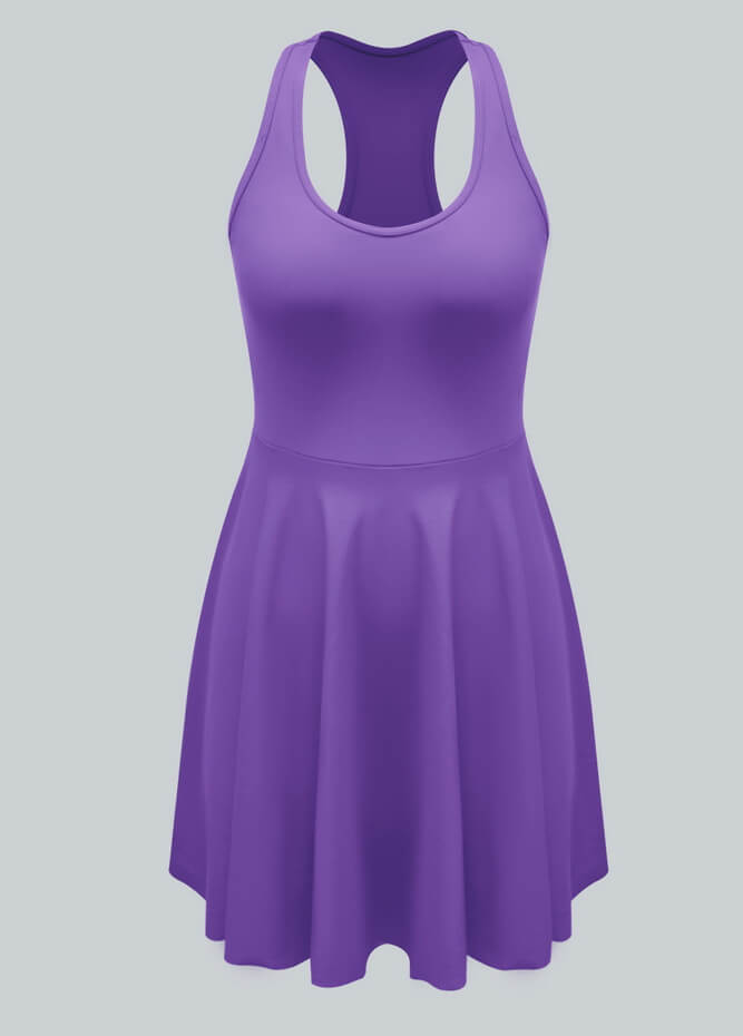 2-in-1 Racer Back Active Dress With Built-in Shorts And Pockets