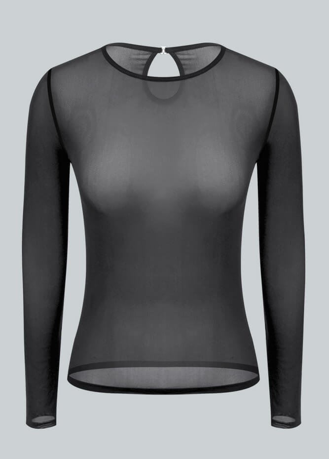 Womens Long Sleeve Sheer Mesh Top