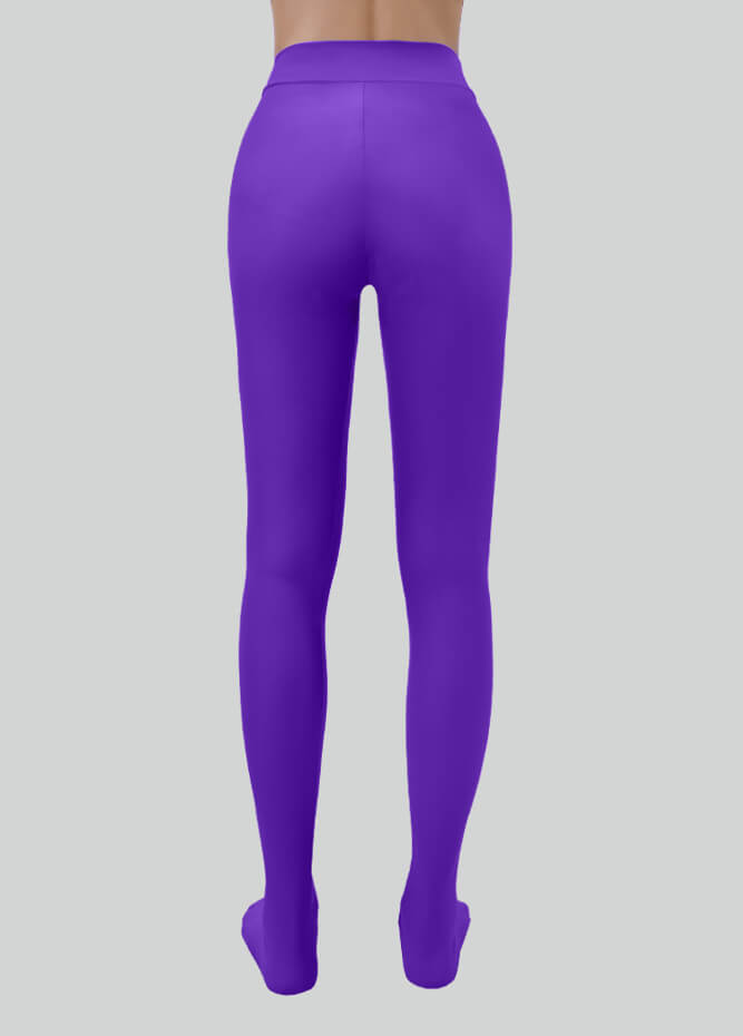 Spandex High Waisted Footed Leggings