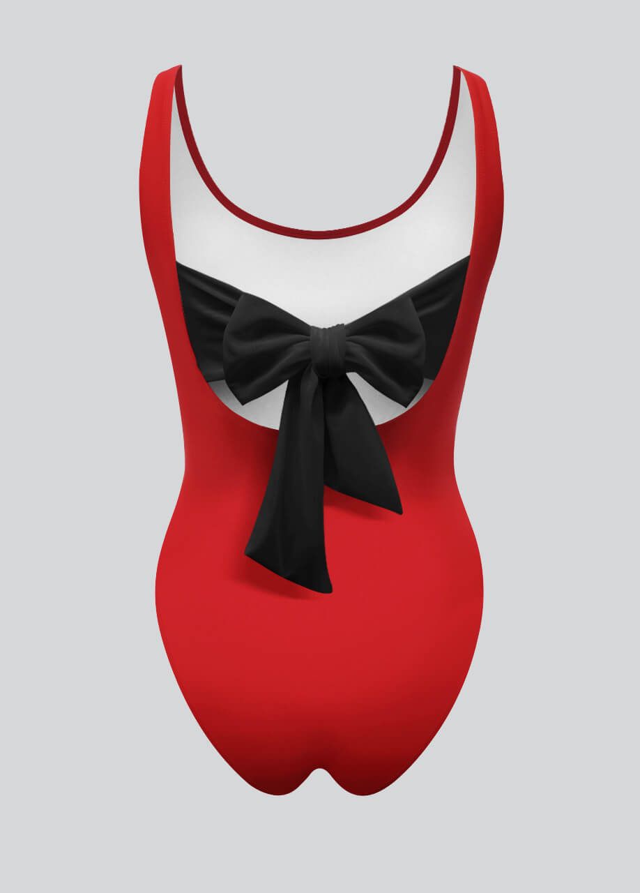 Holiday Knot Bodysuit with Black Bow