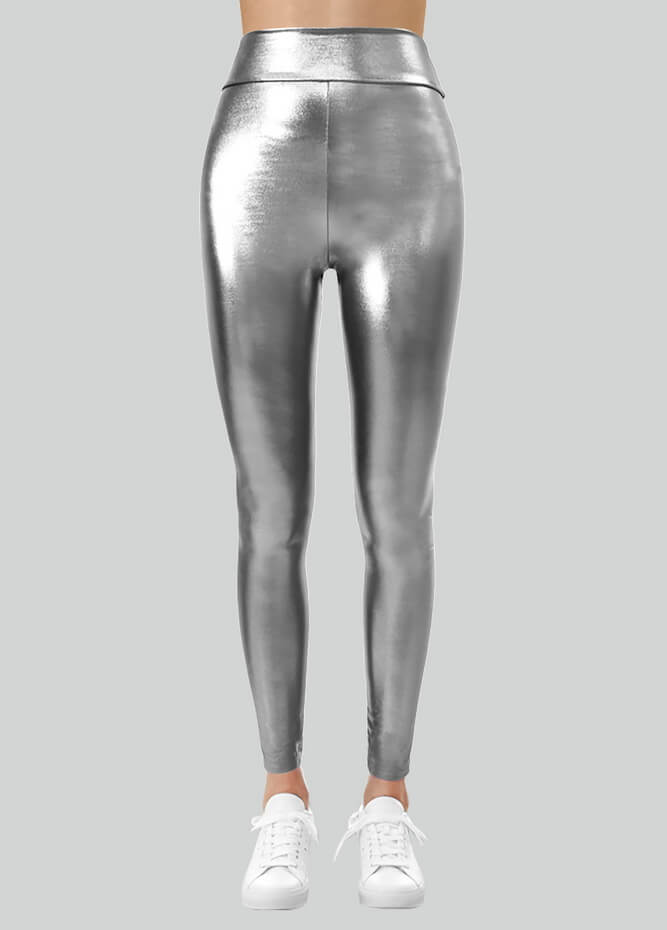 Metallic Shiny High-Rise Leggings