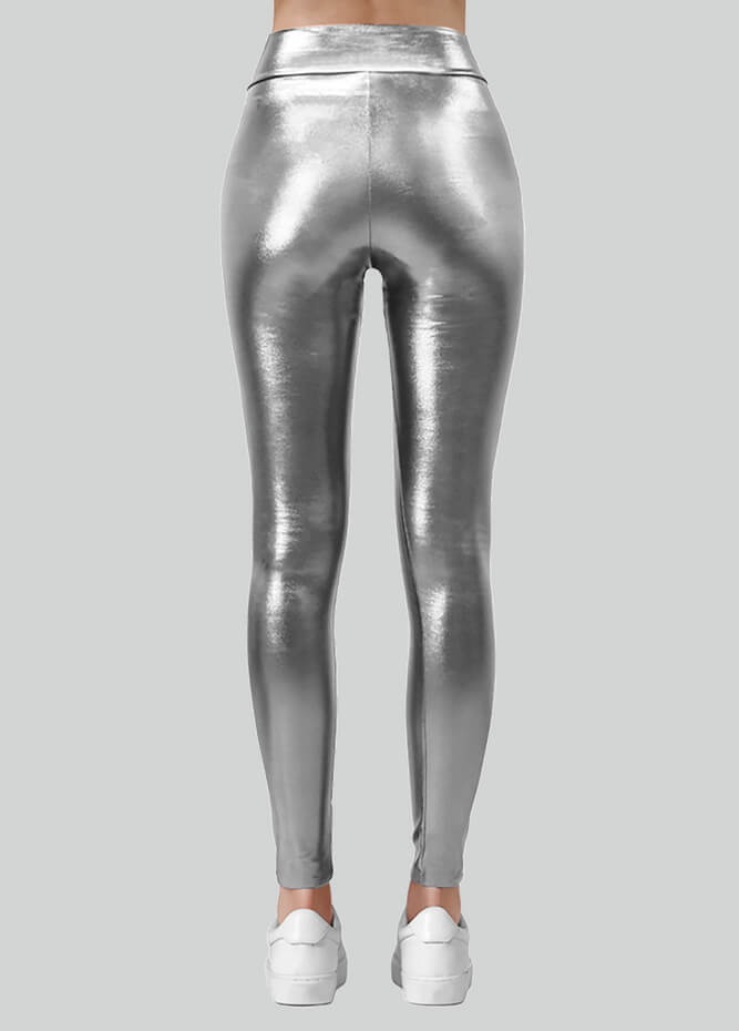 Metallic Shiny High-Rise Leggings