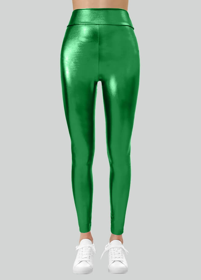 Metallic Shiny High-Rise Leggings