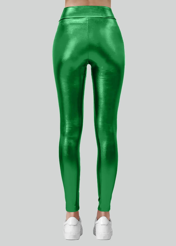 Metallic Shiny High-Rise Leggings