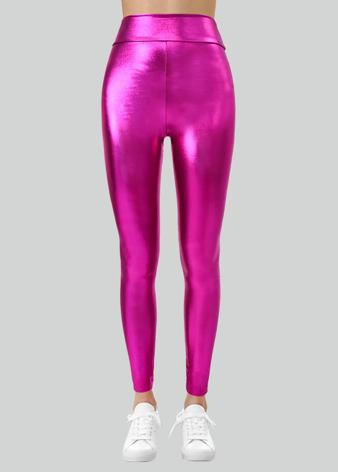 Metallic Shiny High-Rise Leggings