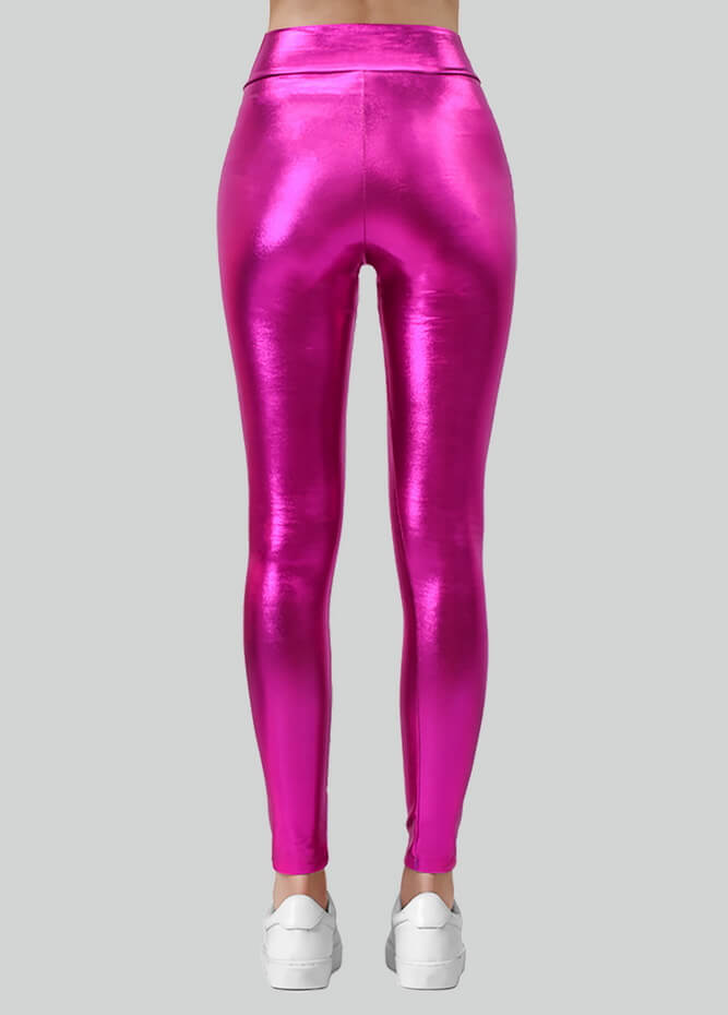 Metallic Shiny High-Rise Leggings