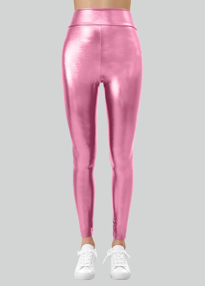 Metallic Shiny High-Rise Leggings