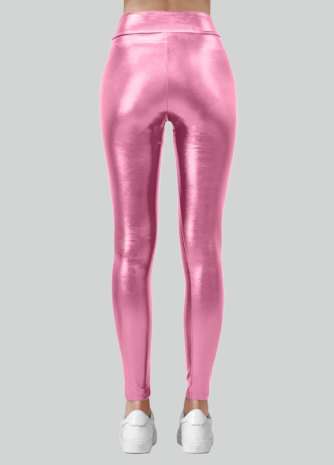 Metallic Shiny High-Rise Leggings