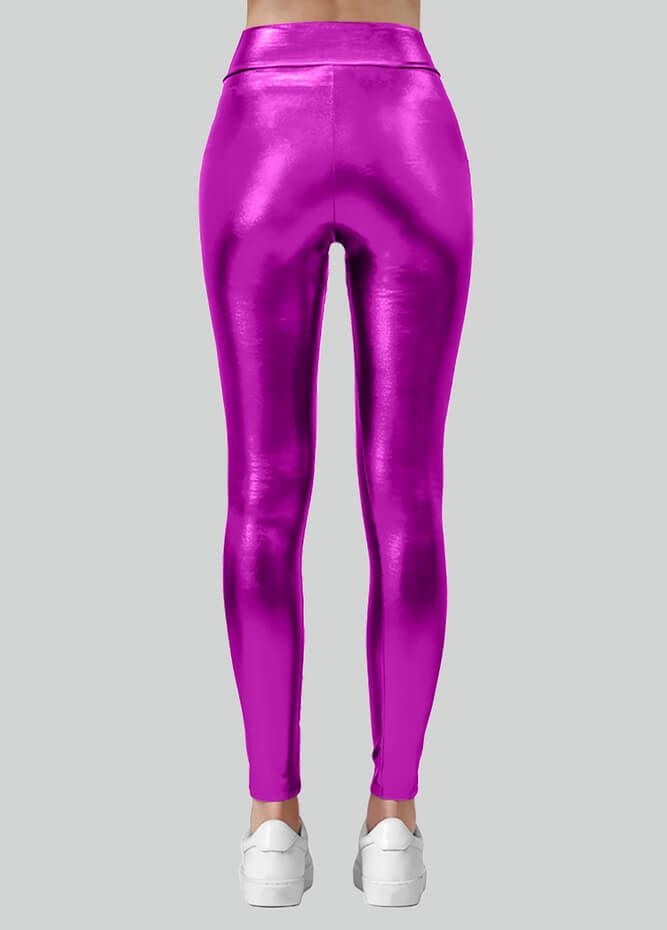 Metallic Shiny High-Rise Leggings