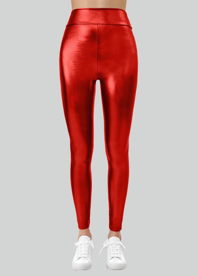 Metallic Shiny High-Rise Leggings