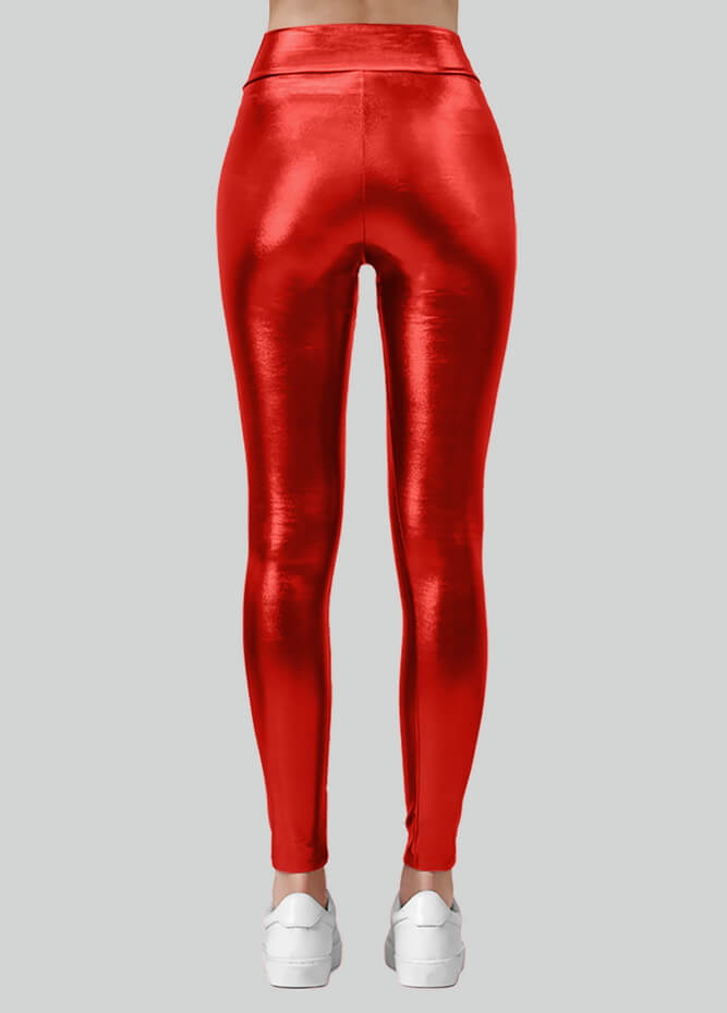 Metallic Shiny High-Rise Leggings