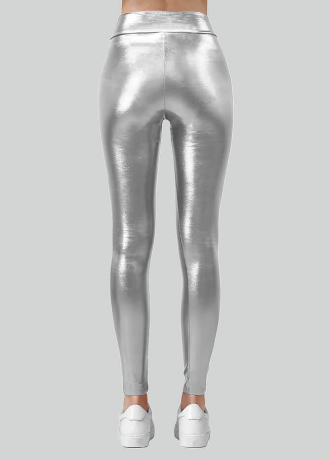 Metallic Shiny High-Rise Leggings