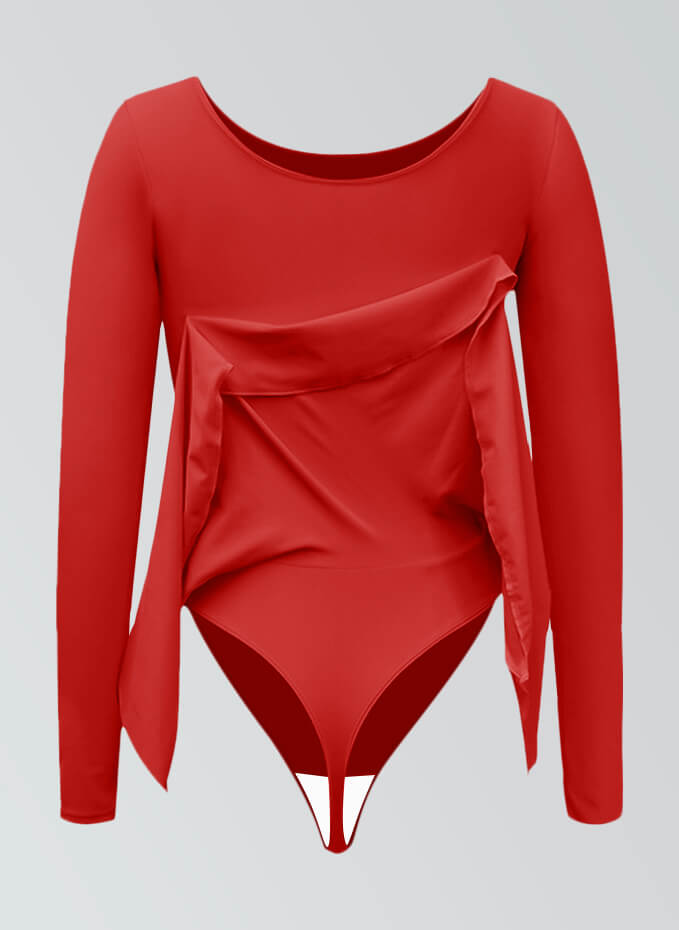 Thong Long Sleeve Leotard with Skirt