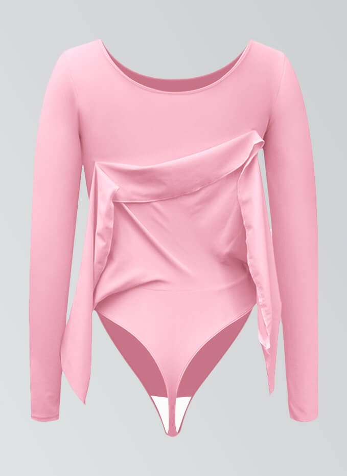 Thong Long Sleeve Leotard with Skirt