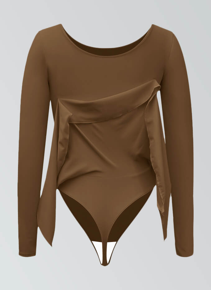 Thong Long Sleeve Leotard with Skirt