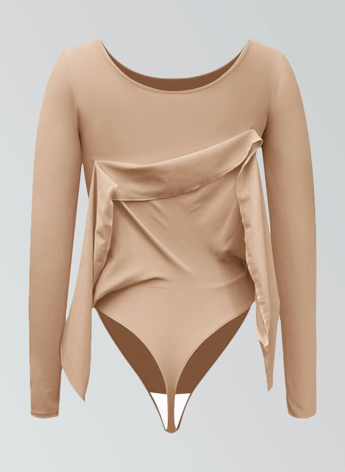 Thong Long Sleeve Leotard with Skirt