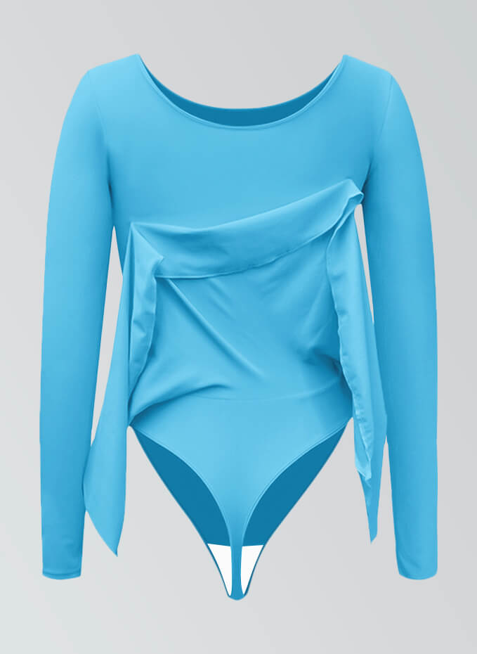 Thong Long Sleeve Leotard with Skirt