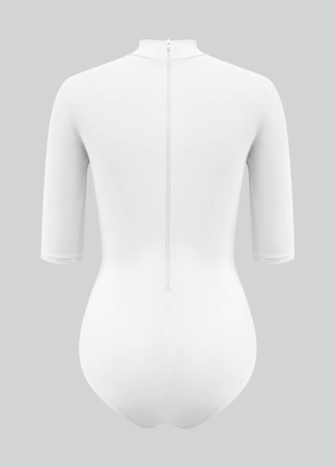 Womens Half-Sleeved Mock Neck Spandex Leotard