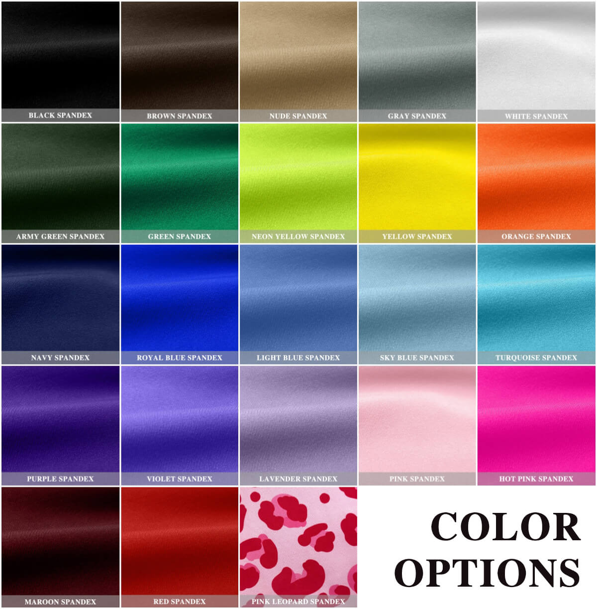 Choose Spandex Fabric Color