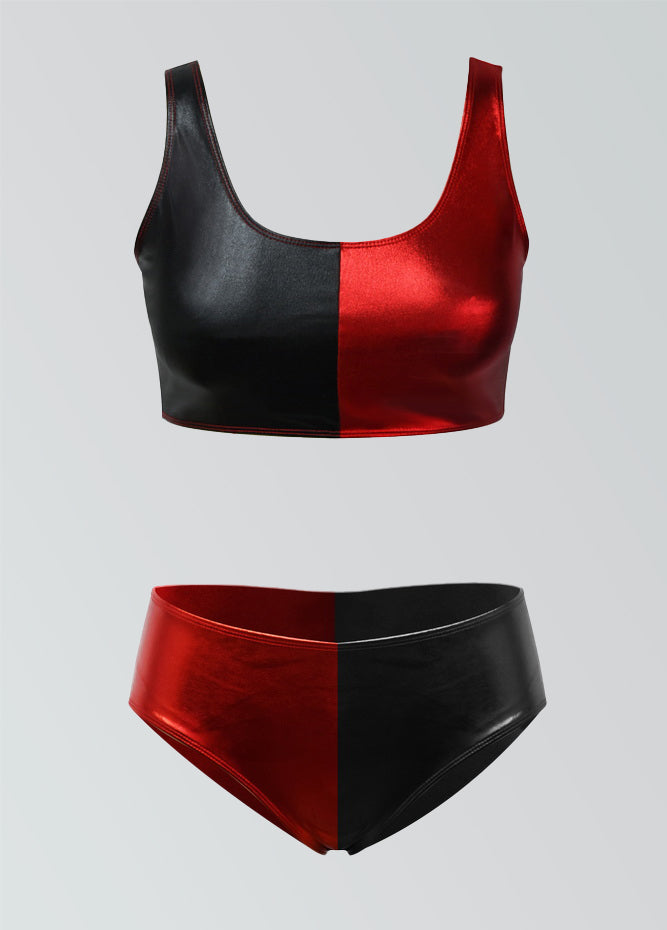 Harley Quinn Crop Top and Bikini Bottoms Set