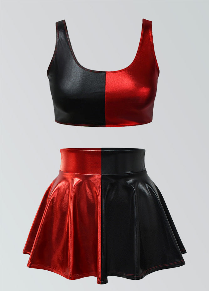 Harley Quinn Crop Tank & High Waist Mini Skirt Set