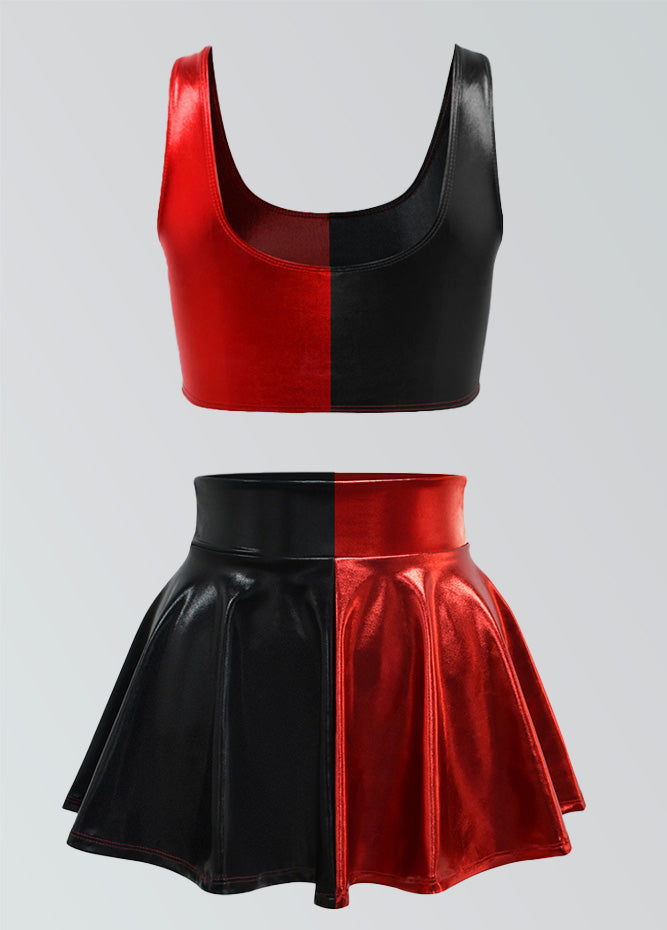 Harley Quinn Crop Tank & High Waist Mini Skirt Set