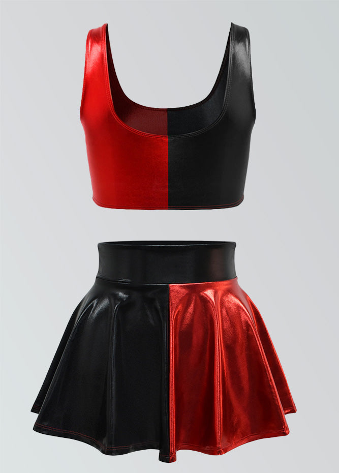 Harley Quinn Crop Tank & High Waist Mini Skirt Set