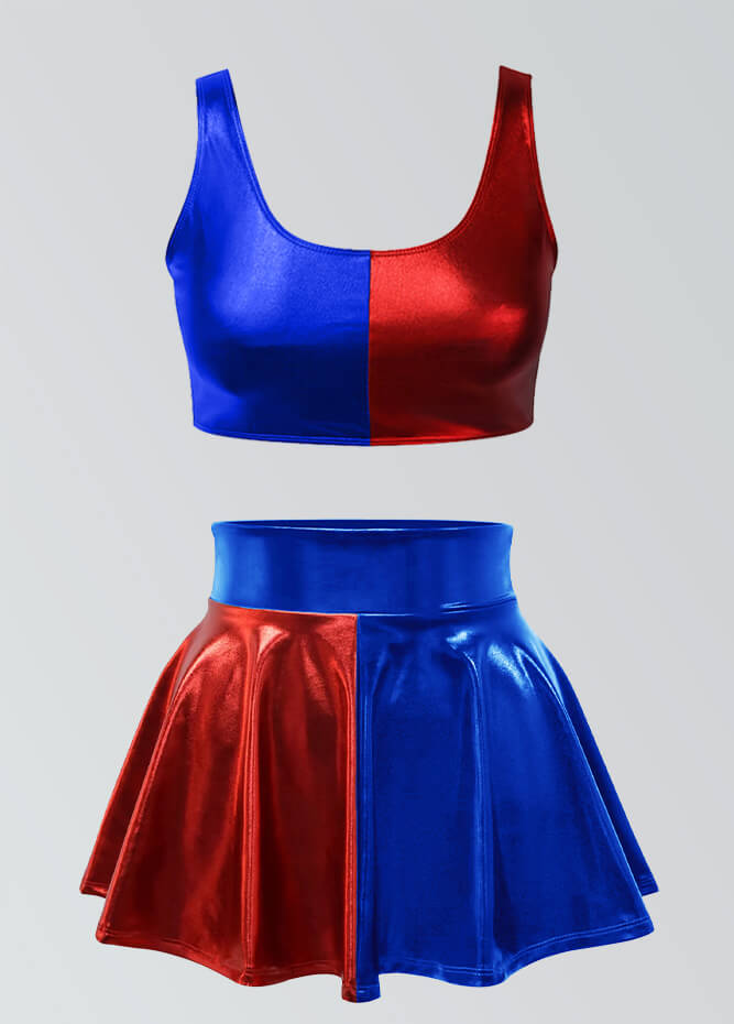 Harley Quinn Crop Tank & High Waist Mini Skirt Set