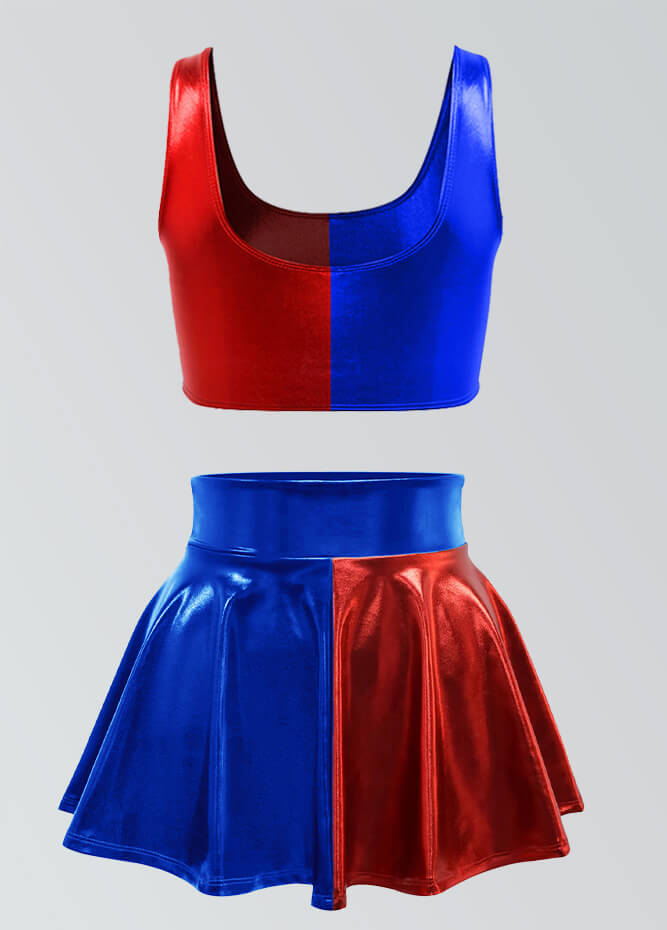 Harley Quinn Crop Tank & High Waist Mini Skirt Set