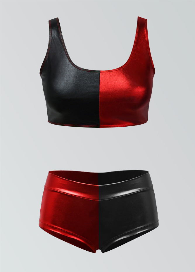 Harley Quinn Crop Tank & Scrunch Rave Shorts Set