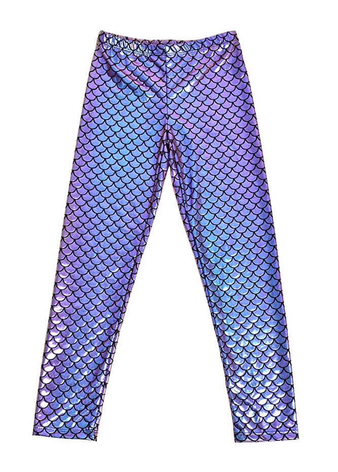  YgneeDom Kids Girls Mermaid Leggings Shiny Metallic Scale Pants  for Halloween Dance Party(Mermaid-Blue,XS): Clothing, Shoes & Jewelry