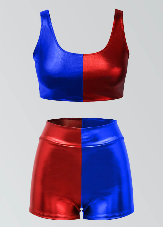 Harley Quinn Crop Tank & High Waist Shorts Set