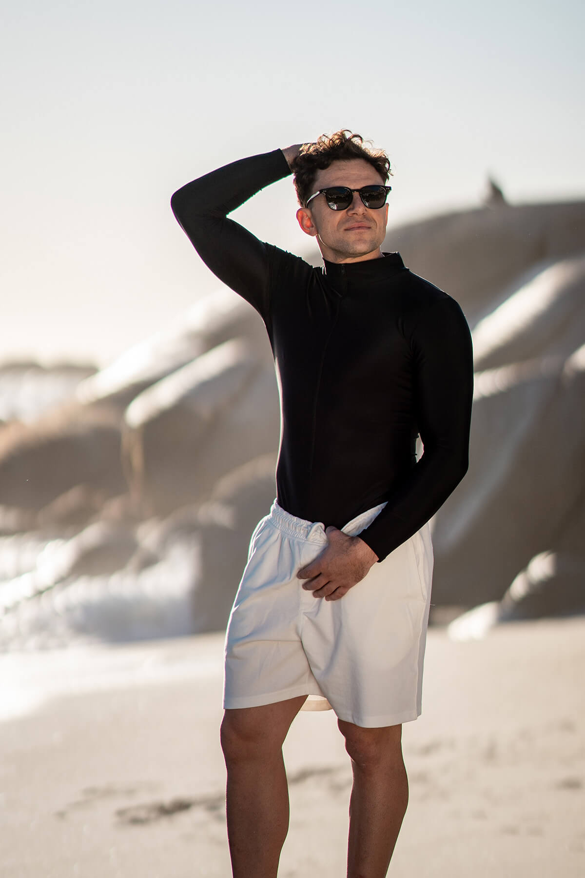 Mens Zip Front Long Sleeve Leotard