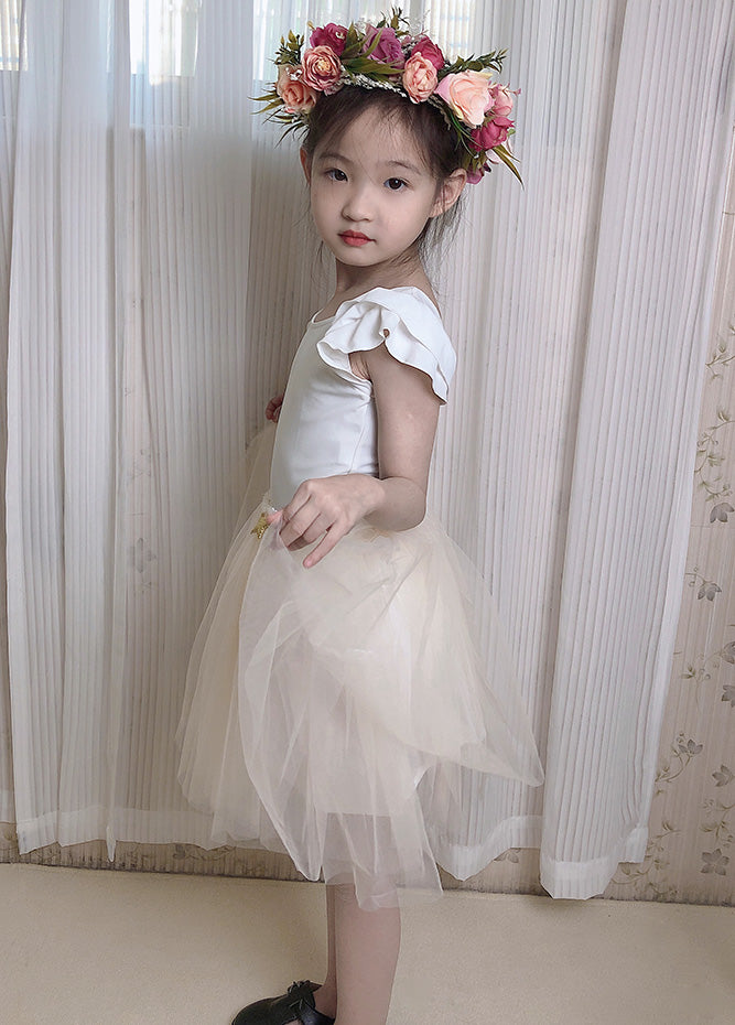 Girls White Leotard Dress