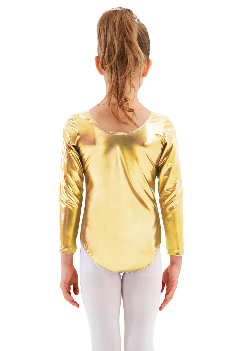 Speerise Girls Shiny Metallic Long Sleeve Leotard