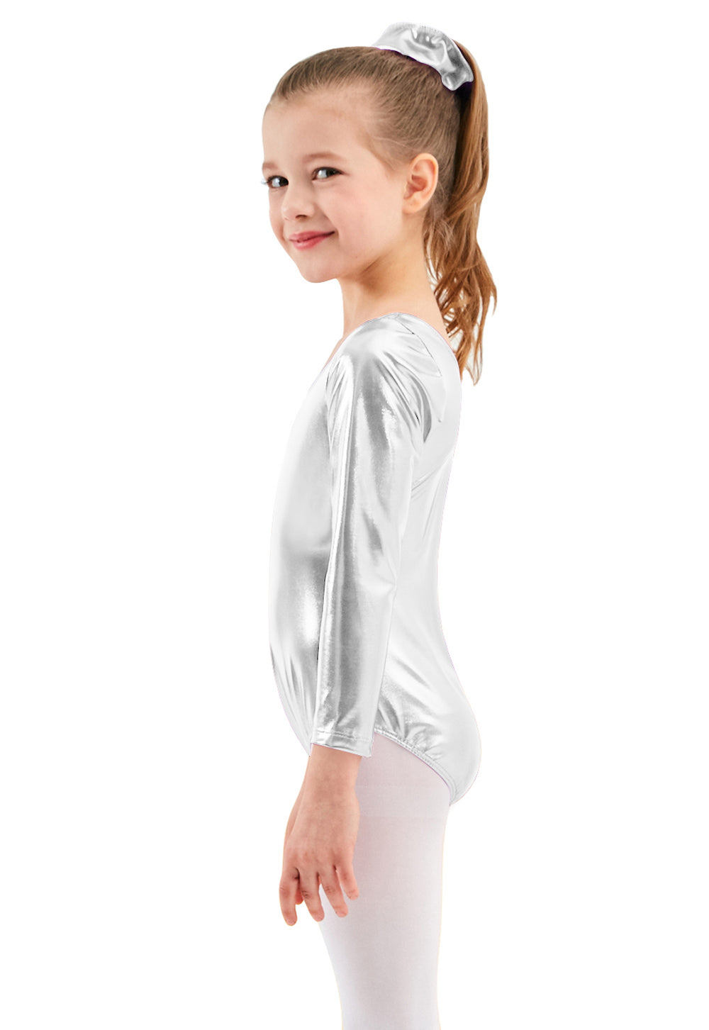 Speerise Girls Shiny Metallic Long Sleeve Leotard