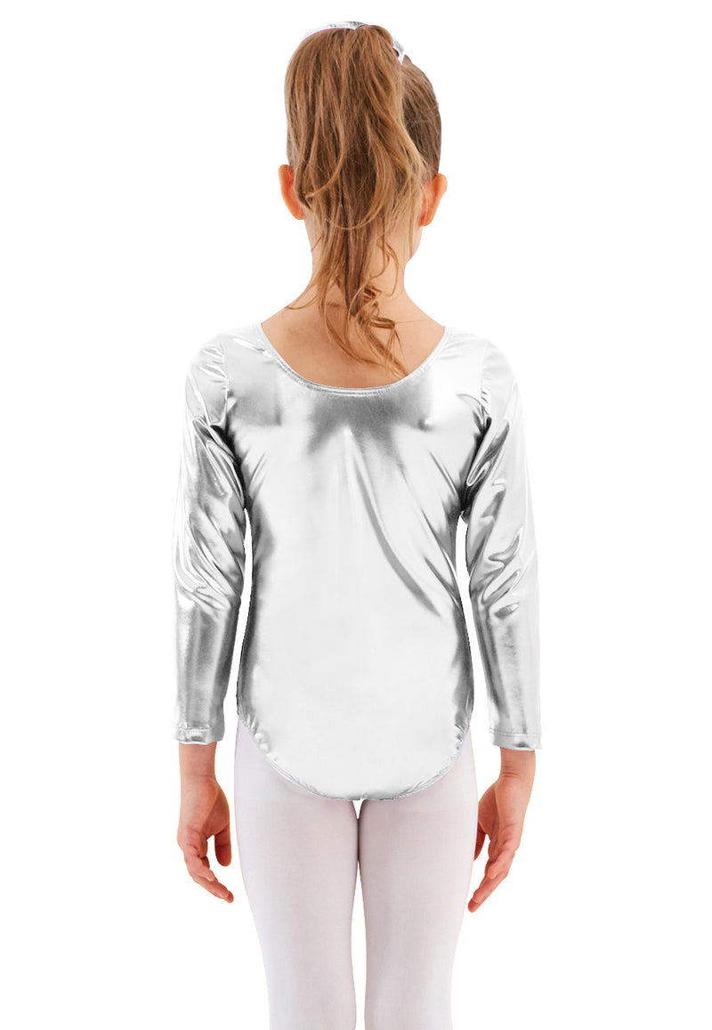 Speerise Girls Shiny Metallic Long Sleeve Leotard