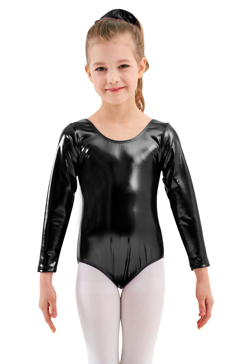 Speerise Girls Shiny Metallic Long Sleeve Leotard