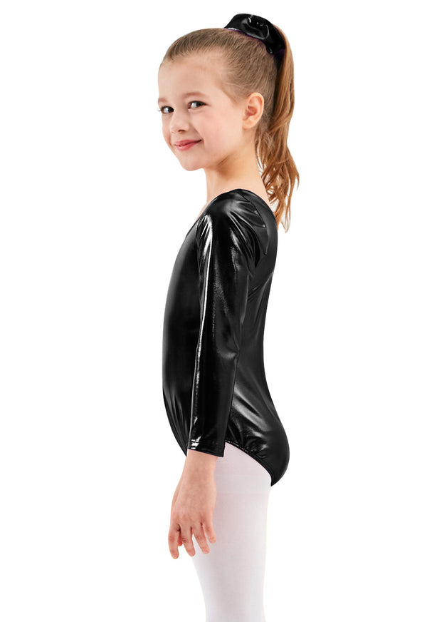 Speerise Girls Shiny Metallic Long Sleeve Leotard