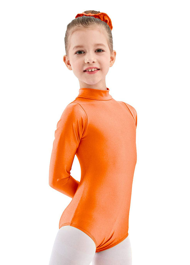 Long Sleeve Nude Dance Underwear Kids Children Girls Gymnastics